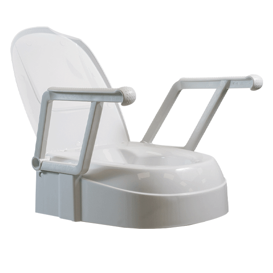 Toilet seat raiser with arms